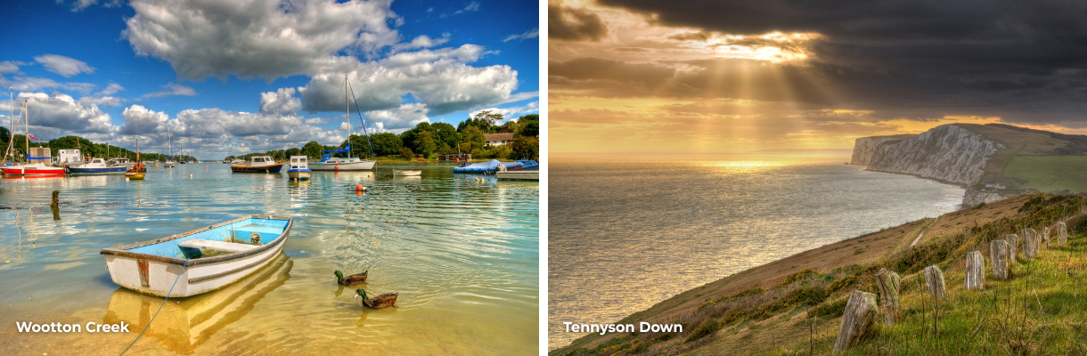 Views of Wootton Creek & Tennyson Down on the Isle of Wight