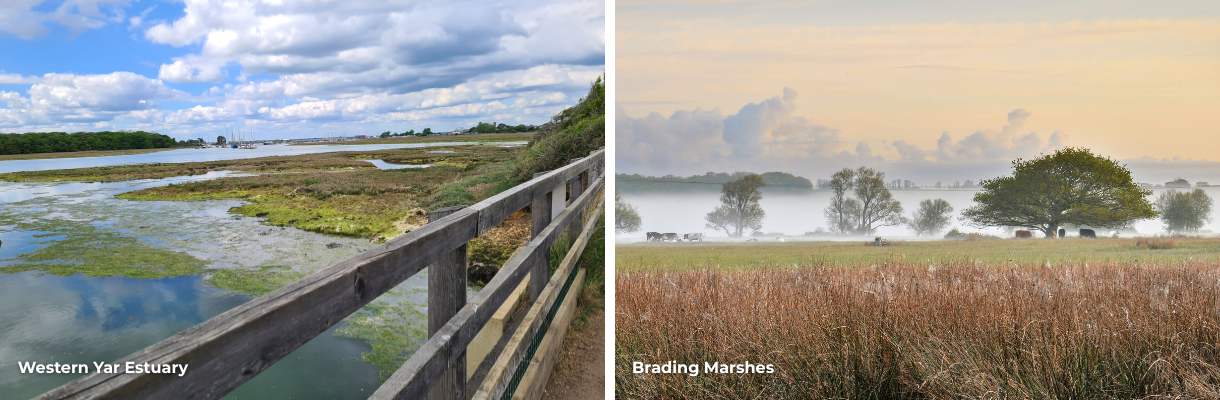 Views of Western Yar Estuary and Brading Marshes on the Isle of Wight