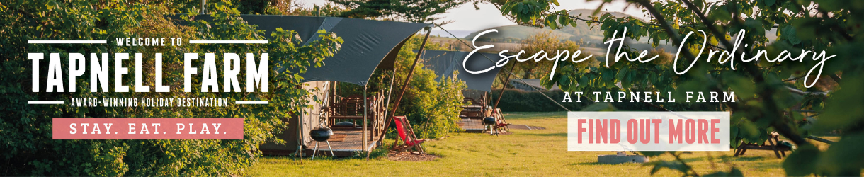 Outside view of safari tents at Tapnell Farm, Isle of Wight