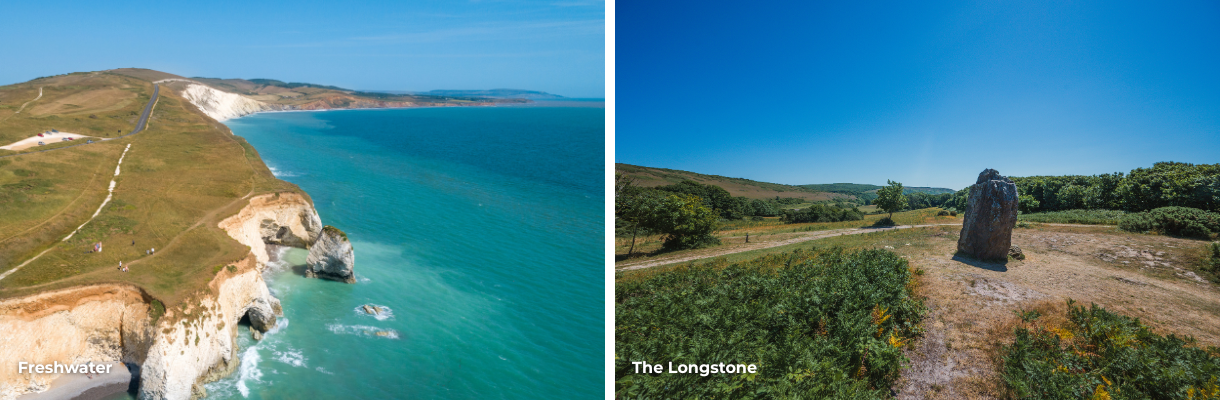Views of Freshwater and The Longstone on the Isle of Wight