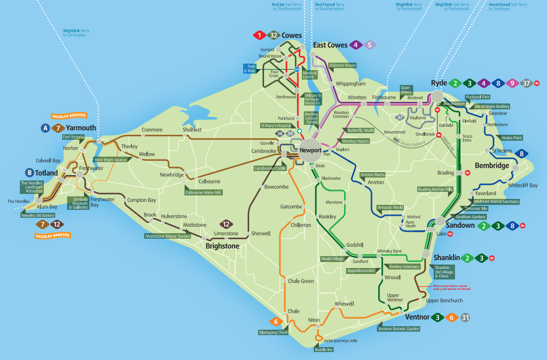 winter timetable Southern Vectis, Isle of Wight