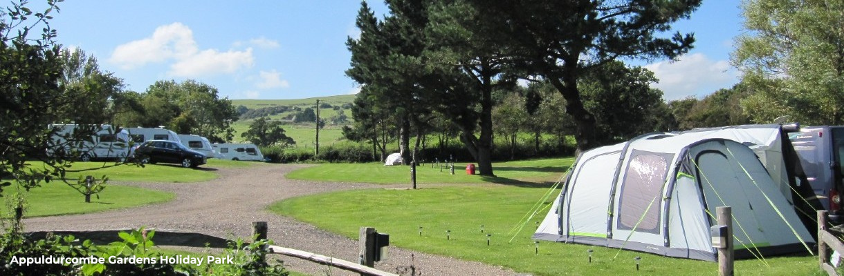 Touring and tent site at Appuldurcombe Gardens Holiday Park on the Isle of Wight