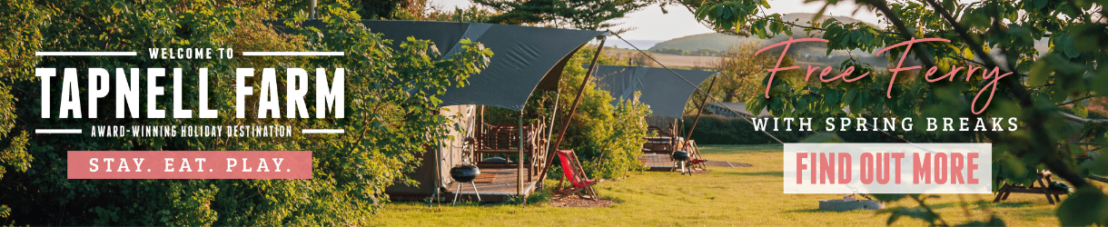 Outside view of safari tents at Tapnell Farm, Isle of Wight