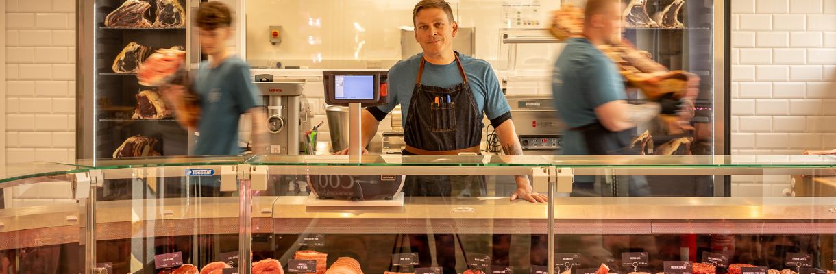 Butcher counter at Harvey Browns on the Isle of Wight