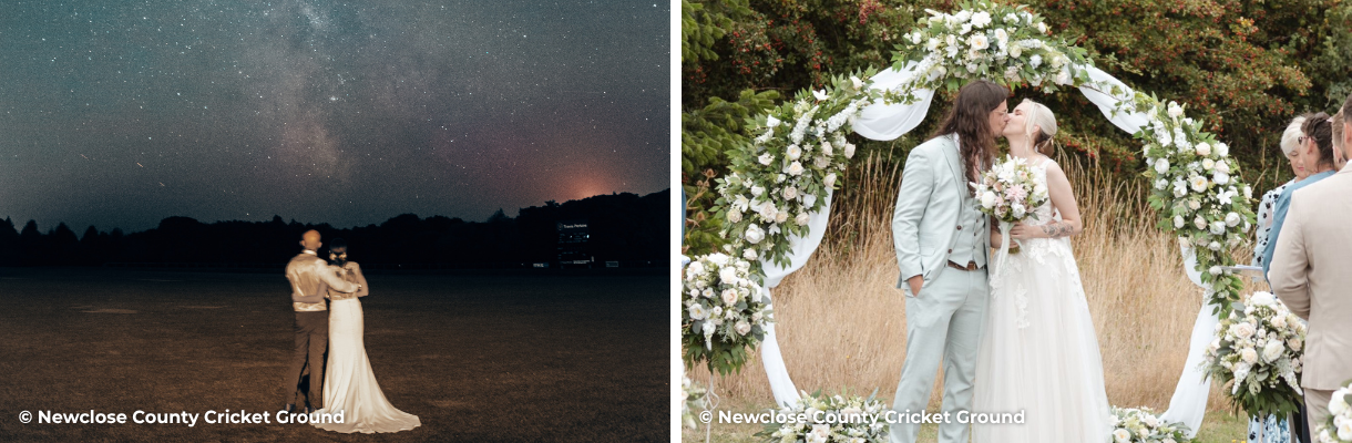 Couples getting married at Newclose County Cricket Ground on the Isle of Wight