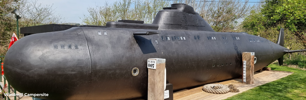 HMS Bond Submarine accommodation at Windmill Campersite on the Isle of Wight